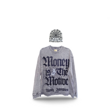 Load image into Gallery viewer, 24FW Grey ‘Attract the Money’ Beanie+Vintage Long Sleeve Bundle