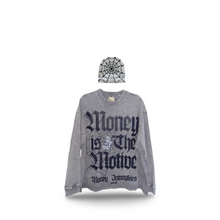 Load image into Gallery viewer, 24FW Grey ‘Attract the Money’ Beanie+Vintage Long Sleeve Bundle